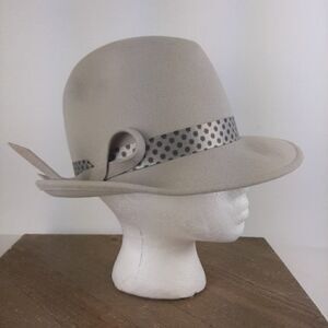 Vintage W. Bollman co. USA Grey wool felt hat Doeskin Gigi Original fedora style